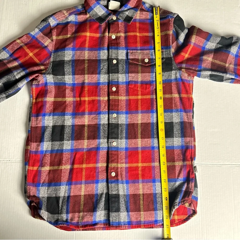 The North Face  Flannel Shirt Men's small Red Black Blue‎ Plaid Long Sleeve